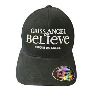 Black Flexxfit S-M Chris‎ Angel Believe Cirque Du Soleil Hat NWT